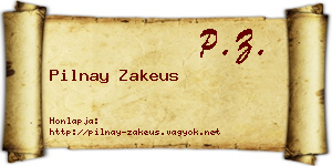 Pilnay Zakeus névjegykártya